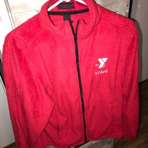 Ymca red full zip fleece size large
